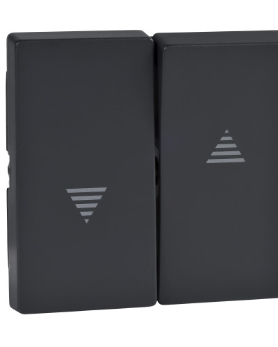 Клавіша подвійна для вимикача  жалюзі, антрацит, Merten System M Schneider Electric MTN435514