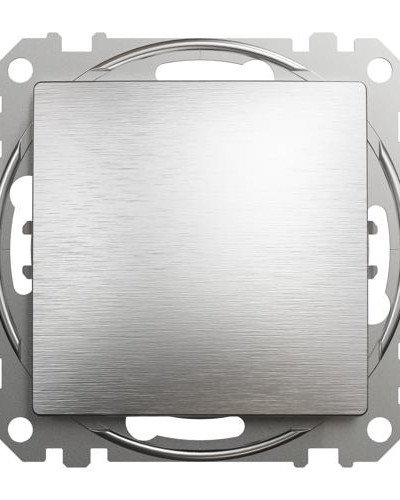 Одноклавишный кнопочный выключатель, Sedna Design & Element, матовый алюминий, SDD112111, Schneider Electric