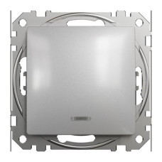 Одноклавишный переключатель с подсветкой Алюминий Sedna Design Schneider Electric SDD113106L