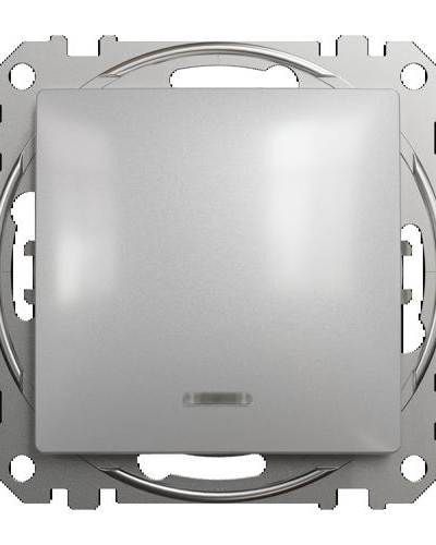 Одноклавишный переключатель с подсветкой Алюминий Sedna Design Schneider Electric SDD113106L