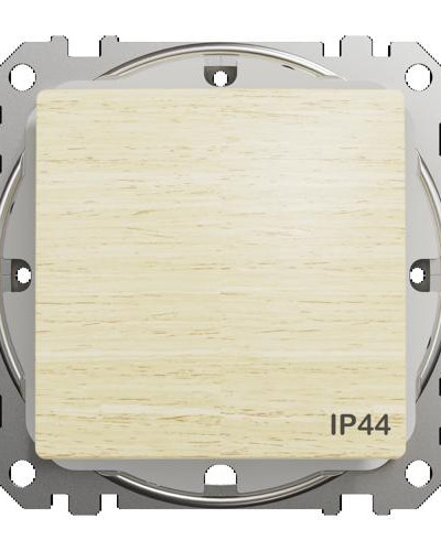 Переключатель однокавишный, Sedna Design & Element с защитой IP44, Береза - имитация дерева, SDD280106, Schneider Electric