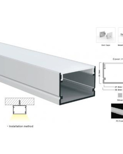 Профиль алюминиевый LP-SL133-1м.