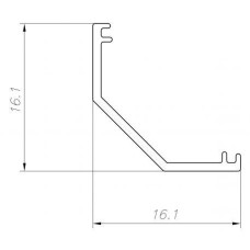 Профиль алюминиевый ЛПУ16-1м. led