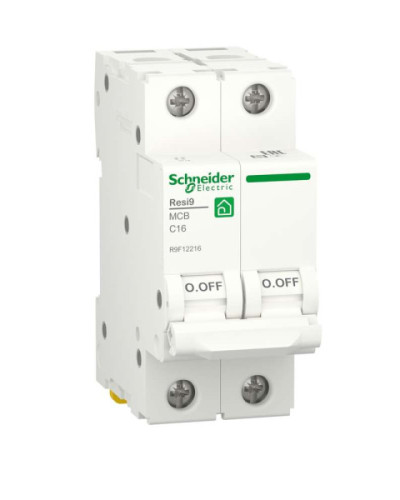 Автоматичний вимикач RESI9 Schneider Electric 16 А, 2P, крива С, 6кА