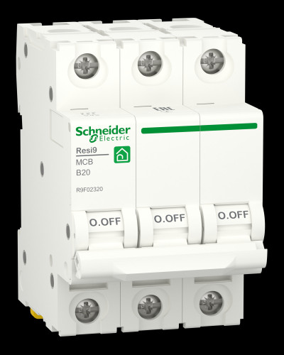 Автоматичний вимикач RESI9 Schneider Electric 20 А, 3P, крива В, 6кА   