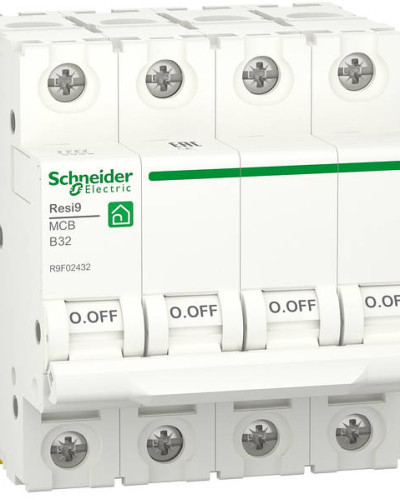Автоматичний вимикач RESI9 Schneider Electric 32 А, 4P, крива В, 6кА   