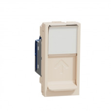 Розетка комп'ютерна RJ45, одинарна категорія 6 STP, 1 модуль бежева Unica New