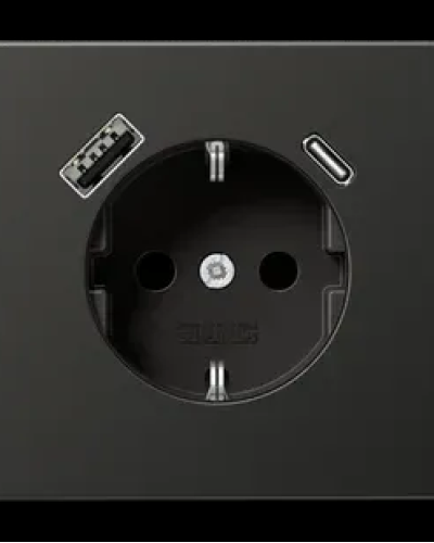 Розетка SCHUKO® с USB A/C, антрацит