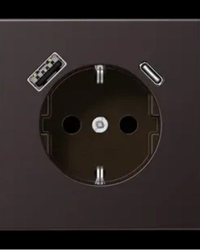 Розетка SCHUKO® с USB A/C, дарк