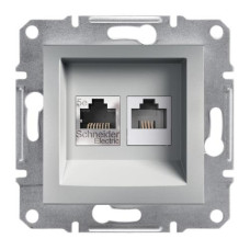 РОЗЕТКА КОМПЬЮТЕРНАЯ RJ45 КАТ. 5Е И ТЕЛЕФОННАЯ РОЗЕТКА RJ12 ASFORA АЛЮМИНИЙ