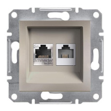 РОЗЕТКА КОМПЬЮТЕРНАЯ RJ45 КАТ. 5Е И ТЕЛЕФОННАЯ РОЗЕТКА RJ12 ASFORA БРОНЗА