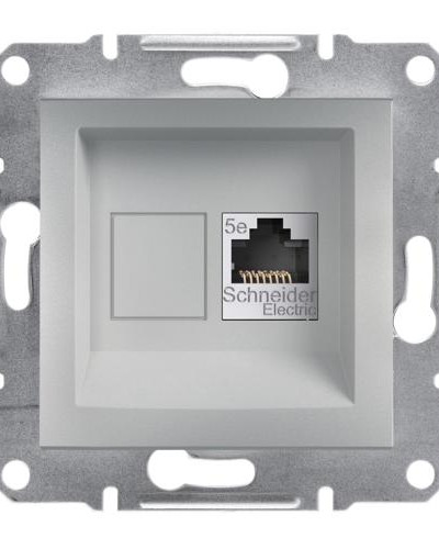 РОЗЕТКА КОМПЬЮТЕРНАЯ RJ45 STP КАТ. 5Е ASFORA АЛЮМИНИЙ