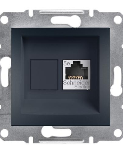 РОЗЕТКА КОМПЬЮТЕРНАЯ RJ45 STP КАТ. 5Е ASFORA АНТРАЦИТ