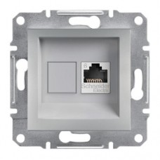 РОЗЕТКА КОМПЬЮТЕРНАЯ RJ45 UTP КАТ.6 ASFORA АЛЮМИНИЙ