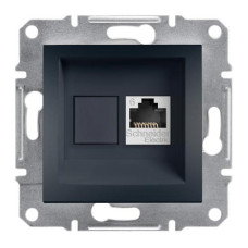 РОЗЕТКА КОМПЬЮТЕРНАЯ RJ45 UTP КАТ.6 ASFORA АНТРАЦИТ