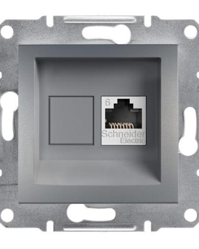 РОЗЕТКА КОМПЬЮТЕРНАЯ RJ45 UTP КАТ.6 ASFORA СТАЛЬ
