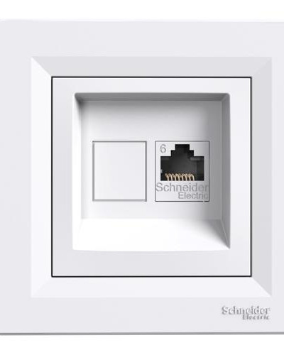РОЗЕТКА КОМПЬЮТЕРНАЯ RJ45 UTP КАТ.6 БЕЛАЯ ASFORA