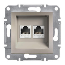 РОЗЕТКА КОМПЬЮТЕРНАЯ RJ45 UTP КАТ.6 ДВОЙНАЯ ASFORA БРОНЗА