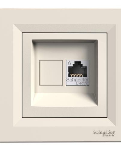 РОЗЕТКА КОМПЬЮТЕРНАЯ RJ45 UTP КАТ.6 КРЕМ ASFORA