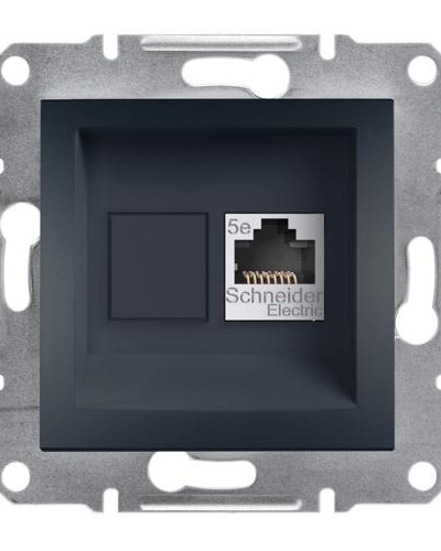 РОЗЕТКА КОМПЬЮТЕРНАЯ RJ45 UTP КАТ. 5Е ASFORA АНТРАЦИТ