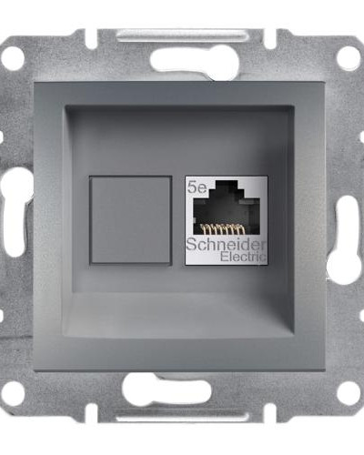 РОЗЕТКА КОМПЬЮТЕРНАЯ RJ45 UTP КАТ. 5Е ASFORA СТАЛЬ