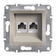 РОЗЕТКА КОМПЬЮТЕРНАЯ RJ45 UTP КАТ. 5Е ДВОЙНАЯ ASFORA БРОНЗА
