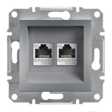 РОЗЕТКА КОМПЬЮТЕРНАЯ RJ45 UTP КАТ. 5Е ДВОЙНАЯ ASFORA СТАЛЬ