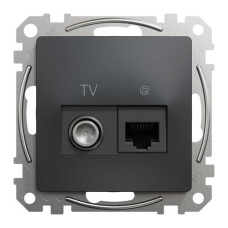Розетка RJ45 категория 6 UTP-TV Черный Sedna Design Schneider Electric SDD114469T