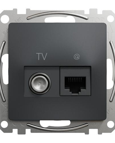 Розетка RJ45 категория 6 UTP-TV Черный Sedna Design Schneider Electric SDD114469T