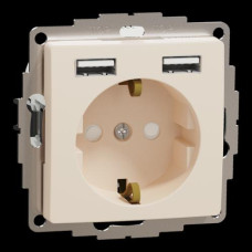 Розетка с заземлением + 2 USB тип А Бежевый Sedna Design Schneider Electric SDD112052