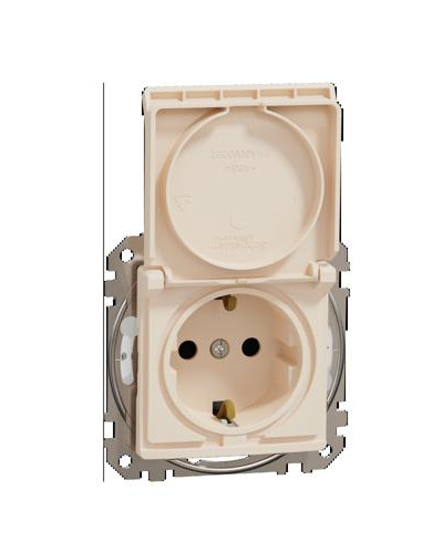 Розетка с заземлением, со шторками, с крышкой IP44 Бежевый Sedna Design Schneider Electric SDD212024
