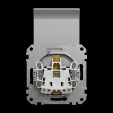 Розетка с заземлением, со шторками и крышкой Алюминий Sedna Design Schneider Electric SDD113024