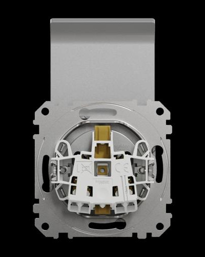 Розетка с заземлением, со шторками и крышкой Алюминий Sedna Design Schneider Electric SDD113024