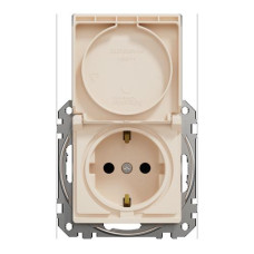 Розетка с заземлением, со шторками и крышкой Бежевый Sedna Design Schneider Electric SDD112024