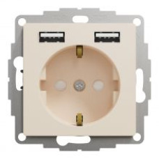 Центральна плата для розетки Schneider Electric із роз’ємом RJ45,
2 пости, Шампань ,Merten System Design Schneider Electric MTN4572-6051