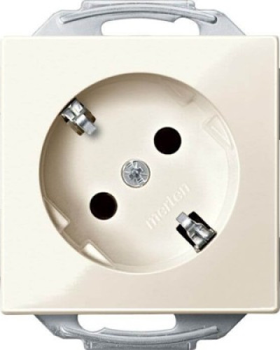 Механізм розетки  SCHUKO 45° з захисними шторками,бежевий,  Merten  System M Schneider Electric MTN2370-0344