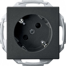 Механизм розетки SCHUKO 45° с защитными шторками, антрацит, Merten System M Schneider Electric MTN2370-0414