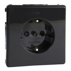 Механизм розетки SCHUKO с защитными шторками, антрацит, Aquadesign Merten Shneider Electric MTN2300-7214