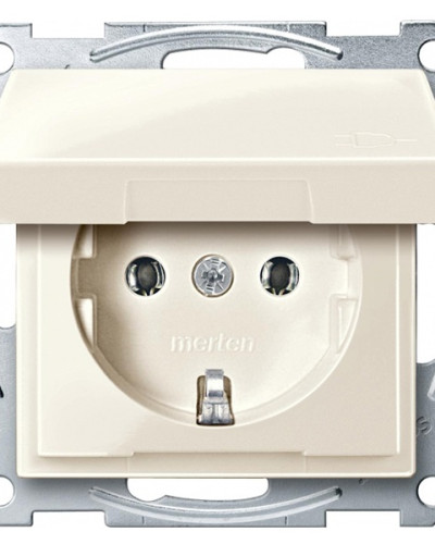 Механизм розетки SCHUKO с заземляющим контактом, IP44, бежевый, System M Merten Schneider Electric ,MTN2311-0344