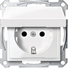 Механизм розетки SCHUKO с крышкой с защитными шторками IP44 полярно белый 	
System M Schneider Electric MTN2310-0319
