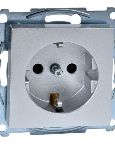 Механизм розетки SCHUKO с защитными шторками, алюминий,
System M Merten Shneider Electric MTN2300-0460