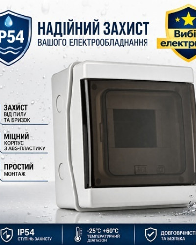 Вологозахищений модульний щит Get-San WK.0570 5 мод IP54