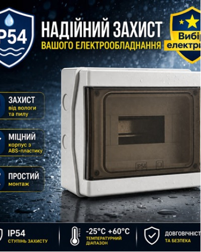 Вологозахищений модульний щит Get-San WK.0580 9 мод IP54