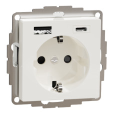SM РОЗЕТКА 16 A + USB A+C 3 A, Полярно белый, Schneider Electric MTN2367-0319
