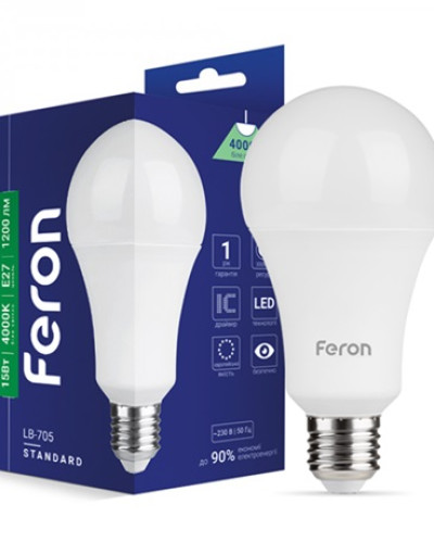 Світлодіодна лампа Feron LB-705 15Вт E27 4000K