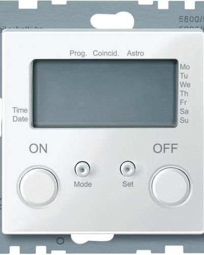 Таймер для жалюзі, полярно-білий, System M, Merten, Schneider Electric ,MTN581219
