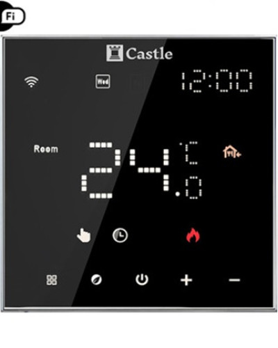Терморегулятор программируемый для электрического теплого пола Castle AC602H (Черный) WI-Fi