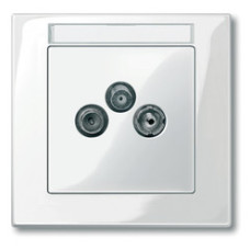 Центральная накладка для антенной розетки TV/FM полярно-белая, Merten System M Schneider Electric MTN296719