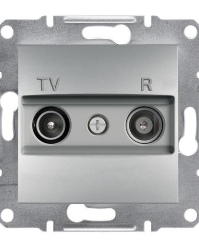TV/R РОЗЕТКА 4dB ПРОХОДНАЯ ASFORA АЛЮМИНИЙ