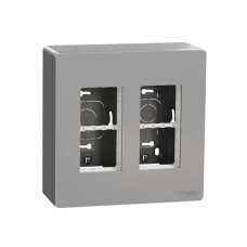 Блок unica system+ открытая вставка 2х2 алюминий
